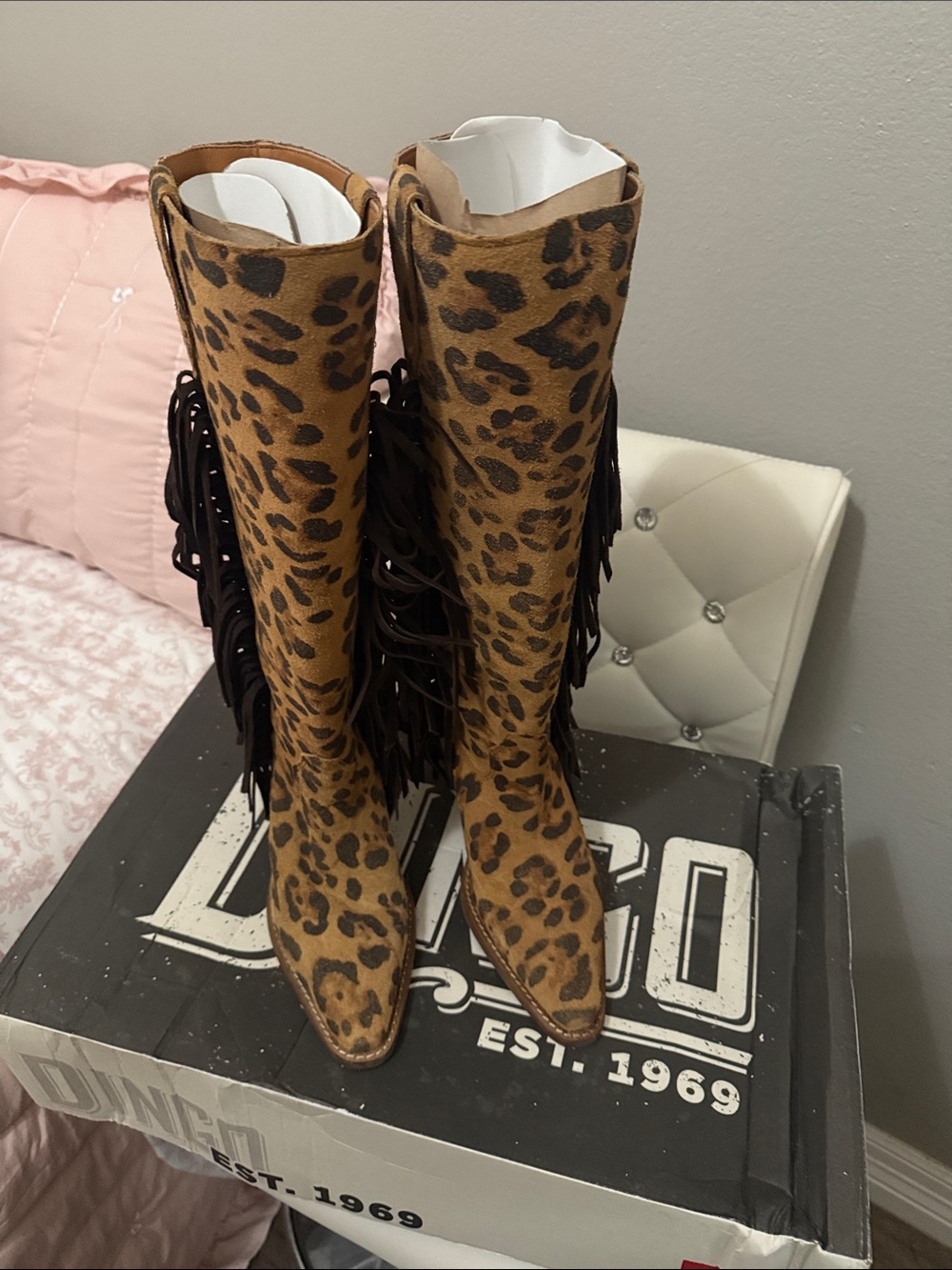 Leopard 🐆 & Fringe cowboy boots
